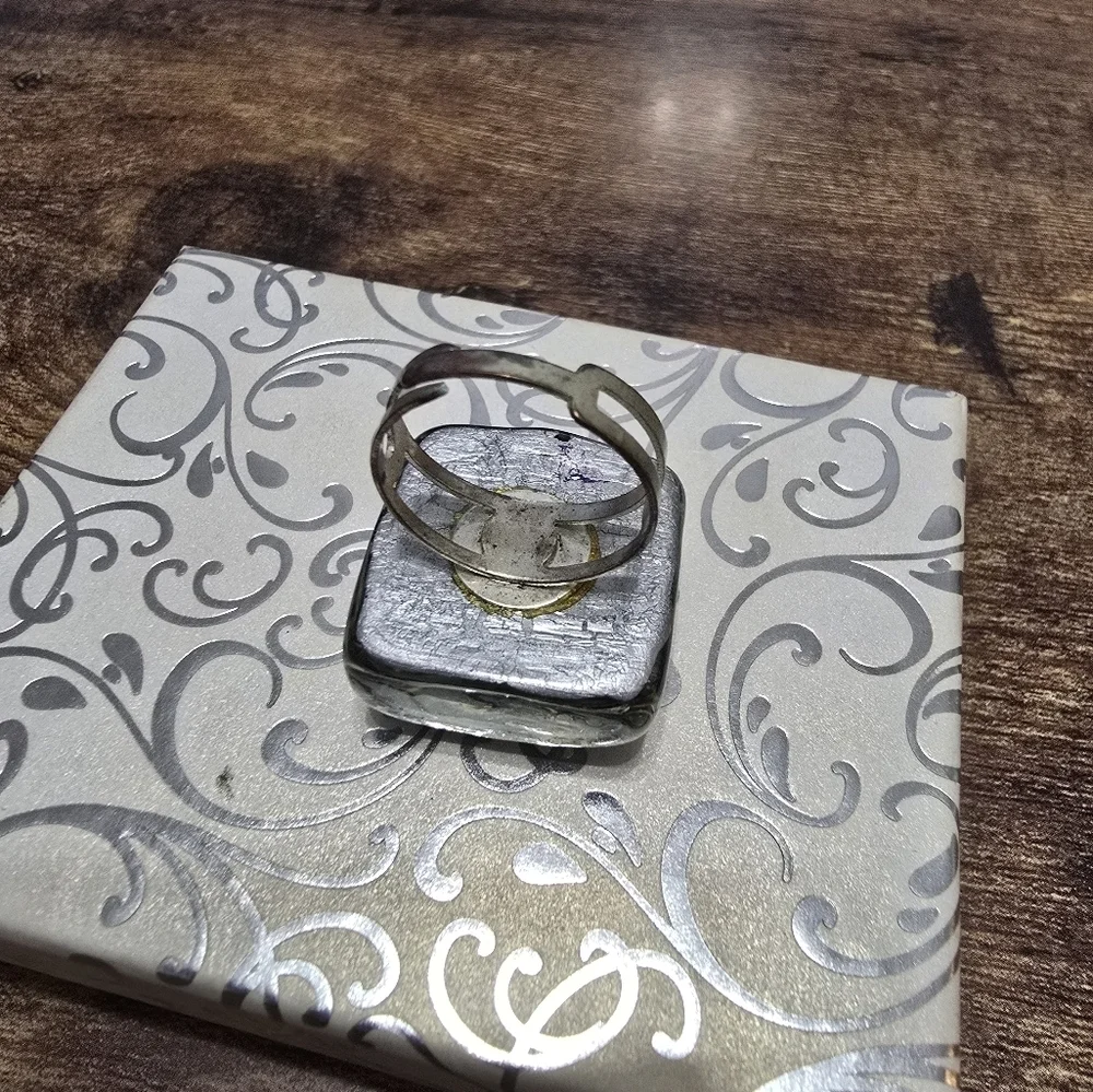 large square stone ring women's size 8.5